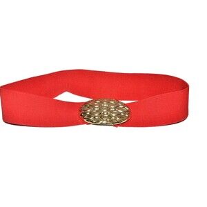 Vtg Belt Womens Elastic Waist Stretchy Red 70s 80s Boho Stretch 28- 34" waist